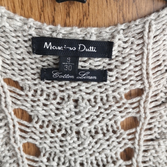 Massimo Dutti cotton-linen knit drape front vest - Picture 5 of 9